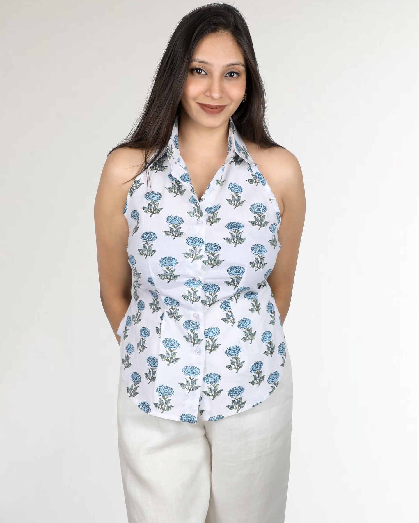 Back-Bow Chic Halter Neck