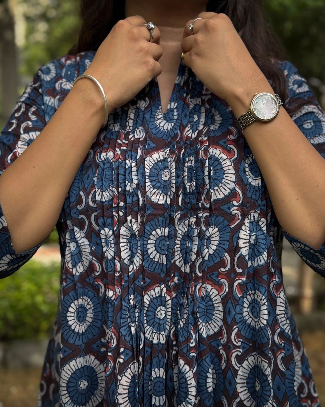 Akira Indigo Sleeved Short Kurti