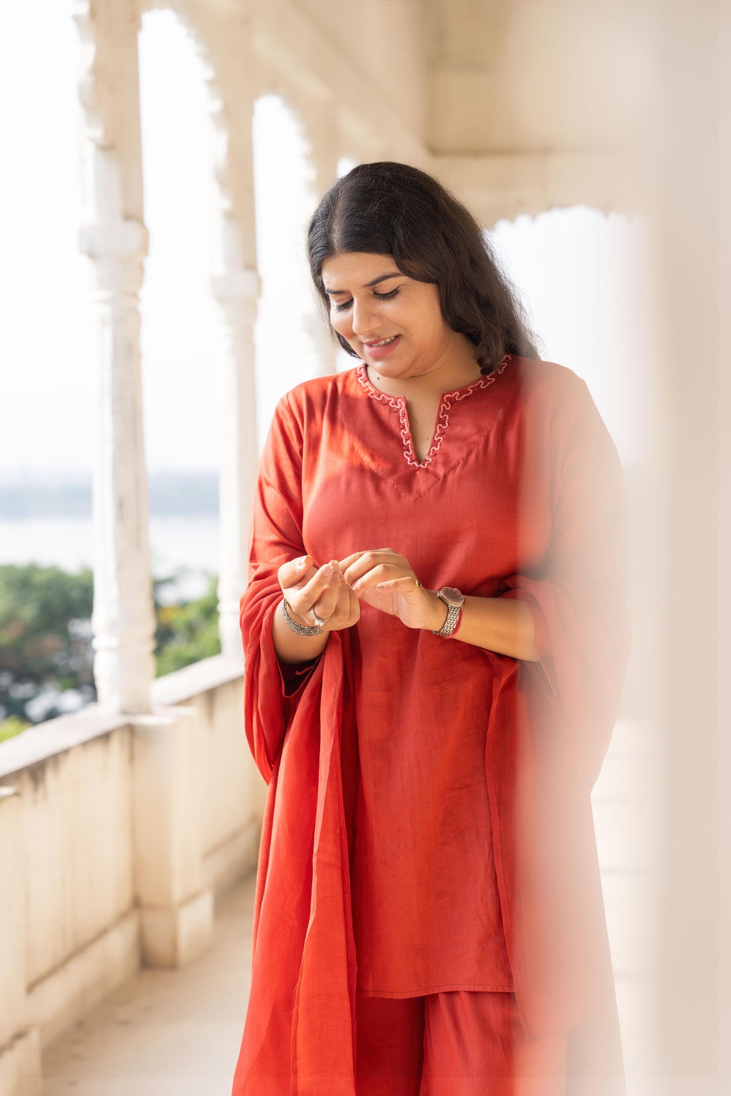 Saffron Rust Kurta-Set