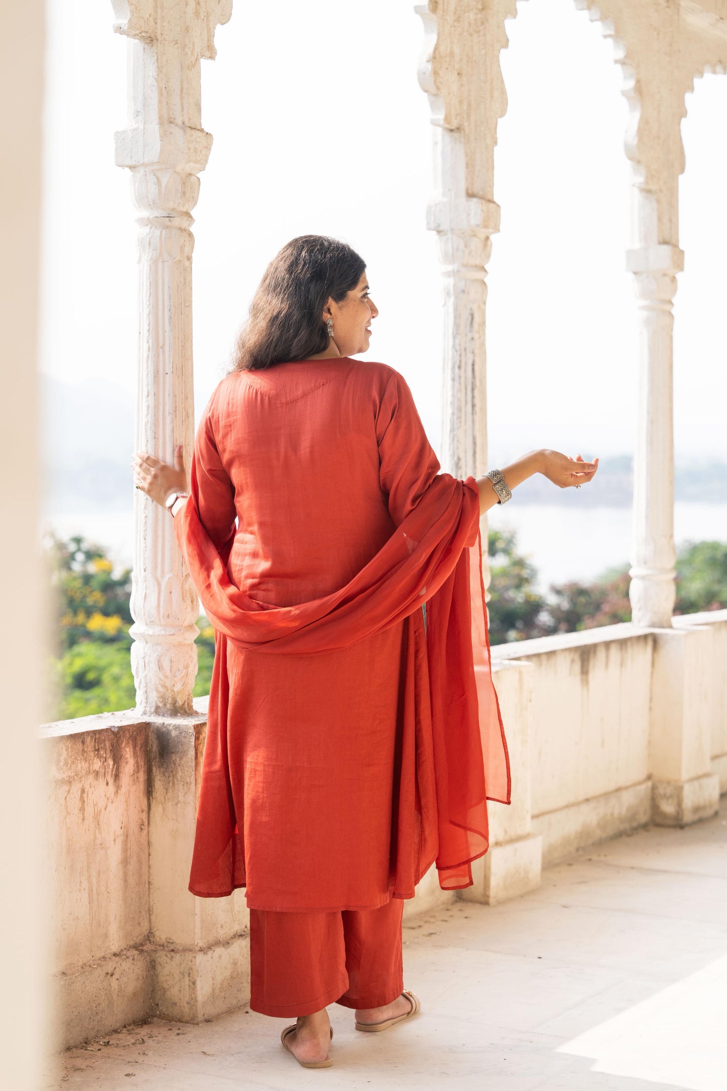 Saffron Rust Kurta-Set