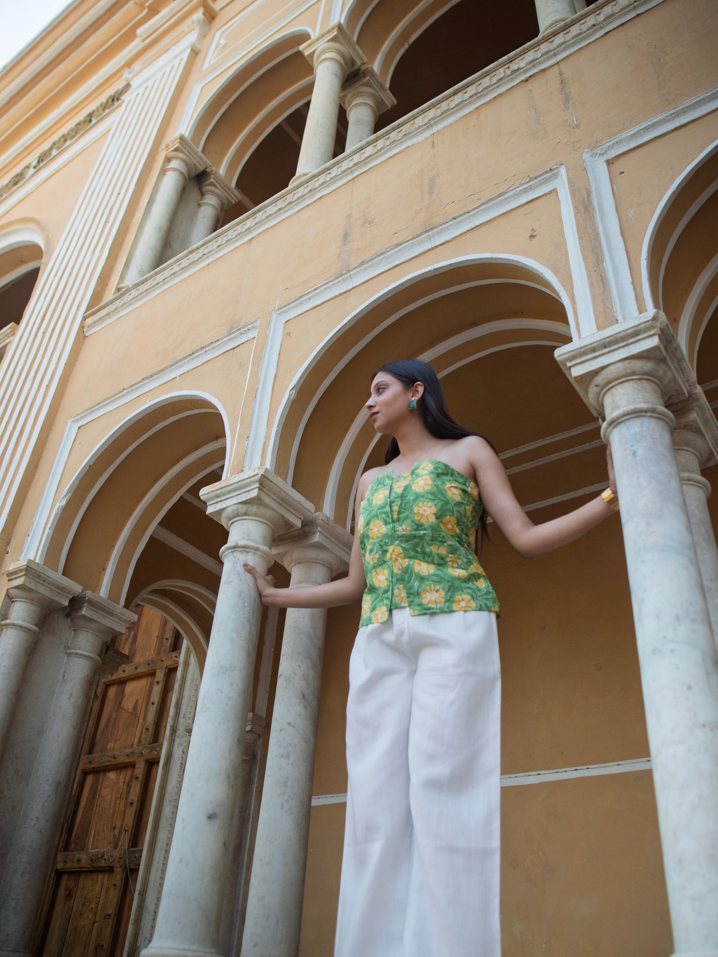 Green Lush Corset-style Top